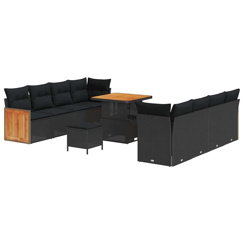 8721288453433_wbg-an-m_en_hd_5 vidaXL Garden Sofa Set 11 pcs Black 80 x 80 x 71 cm Poly Rattan - Image 2