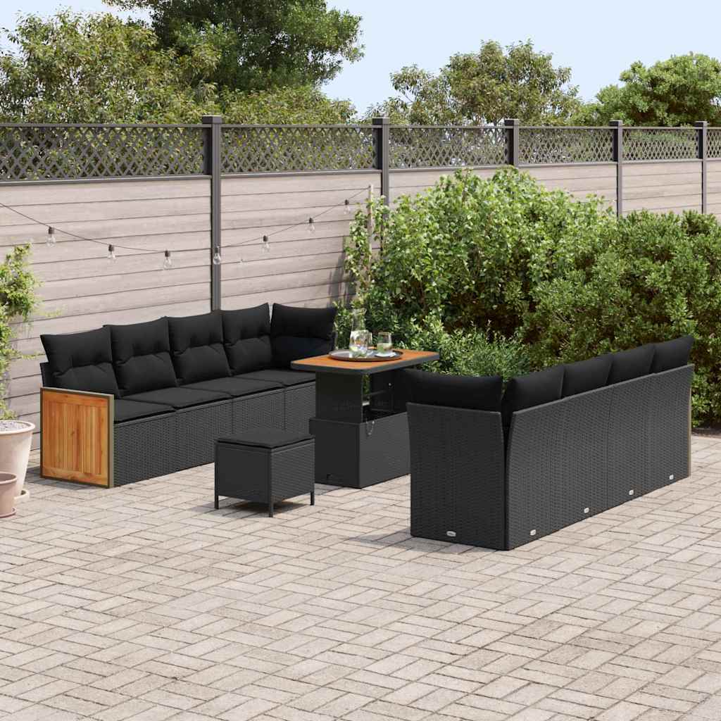 8721288453488_mo-im_en_hd_2 vidaXL Garden Sofa Set 11 pcs Black 90 x 55 x 71 cm Poly Rattan - Image 3