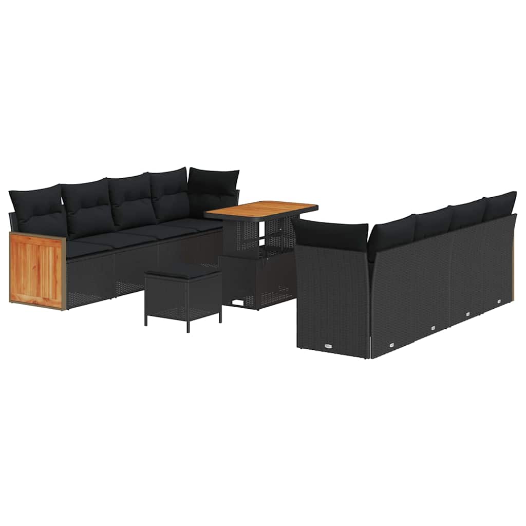 8721288453488_wbg-an-m_en_hd_5 vidaXL Garden Sofa Set 11 pcs Black 90 x 55 x 71 cm Poly Rattan - Image 2