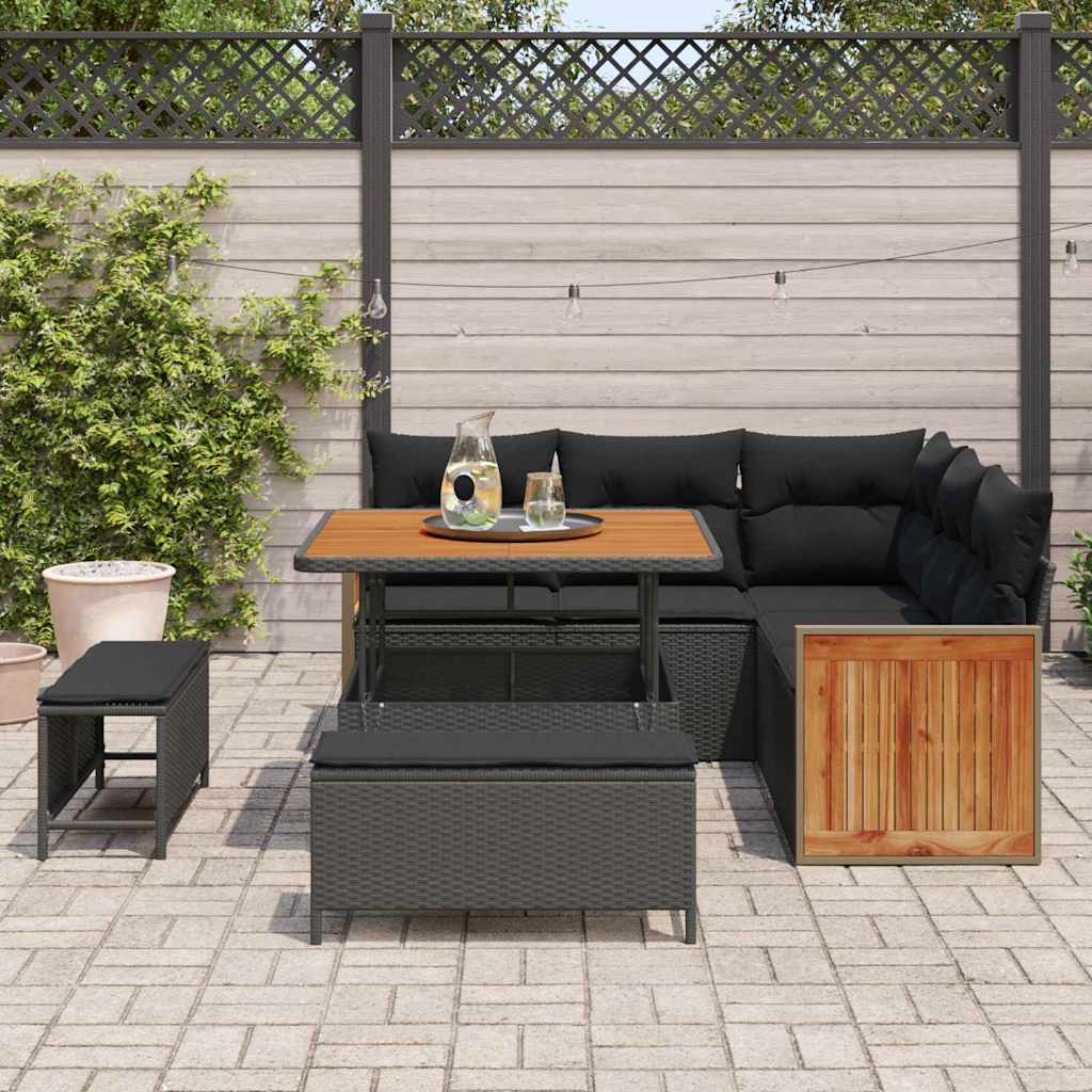 8721288453631_mo-im_en_hd_2 vidaXL Garden Sofa Set 8 pcs Black and Brown 100 x 100 x 71 cm - Image 3