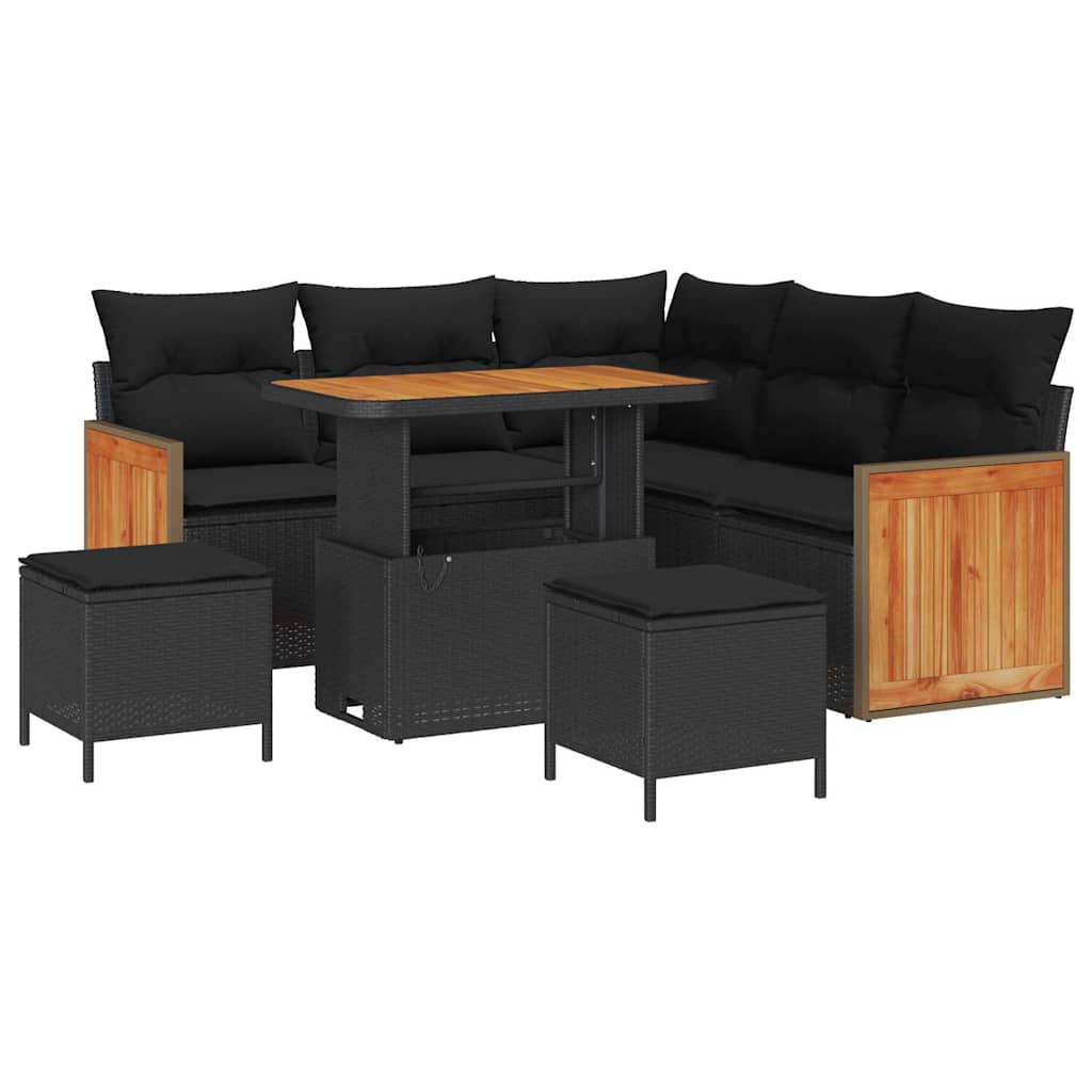 8721288453730_wbg-an-m_en_hd_5 vidaXL Garden Sofa Set 8 pcs Black 90 x 55 x 71 cm Poly Rattan - Image 2