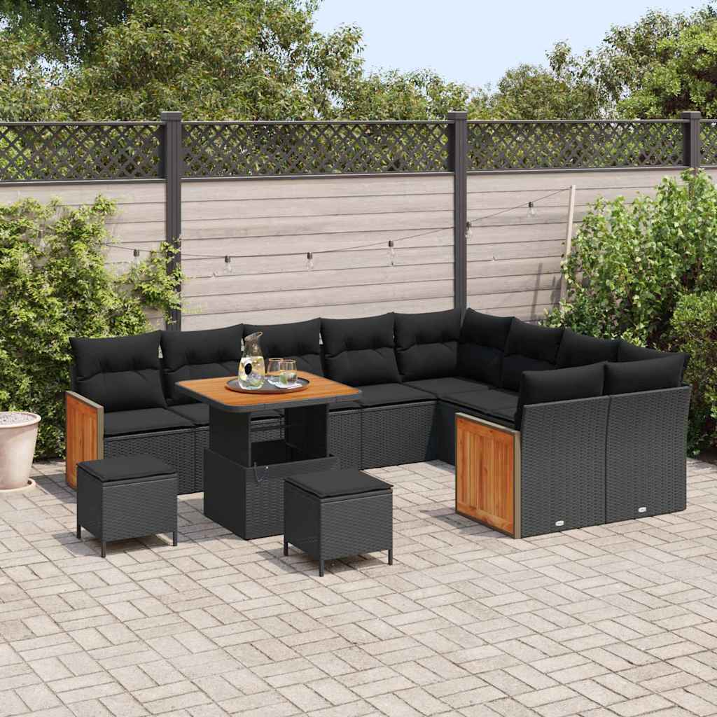 8721288454089_mo-im_en_hd_2 vidaXL Garden Sofa Set 12 pcs Black 80 x 80 x 71 cm Poly Rattan - Image 3