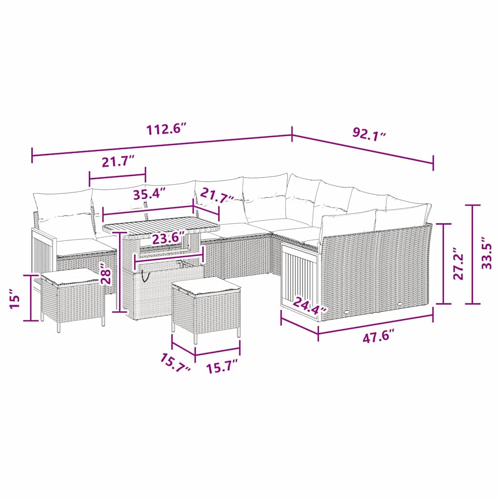 8721288454133_wbg-siz_en_hd_1 vidaXL Garden Sofa Set 12 pcs Black 90 x 55 x 71 cm Poly Rattan - Image 12