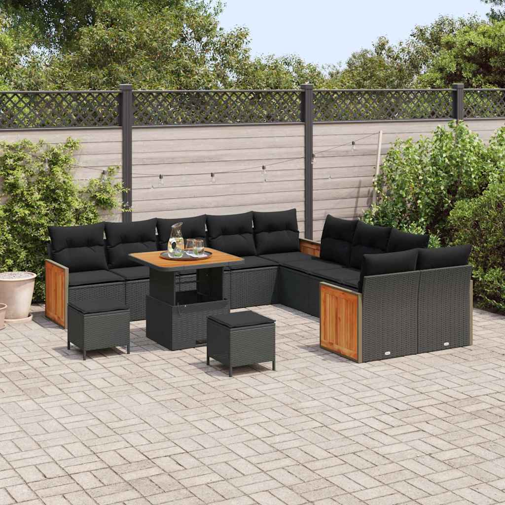 8721288454287_mo-im_en_hd_2 vidaXL Garden Sofa Set 13 pcs Black 80 x 80 x 71 cm Poly Rattan - Image 3