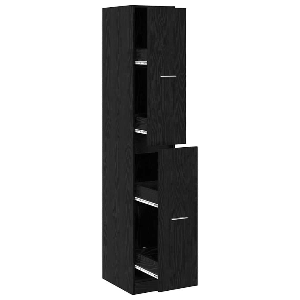 8721288457394_wbg-an_en_hd_2 vidaXL Apothecary Cabinet Black oak 30 x 41 x 174.5 cm Engineered wood - Image 5