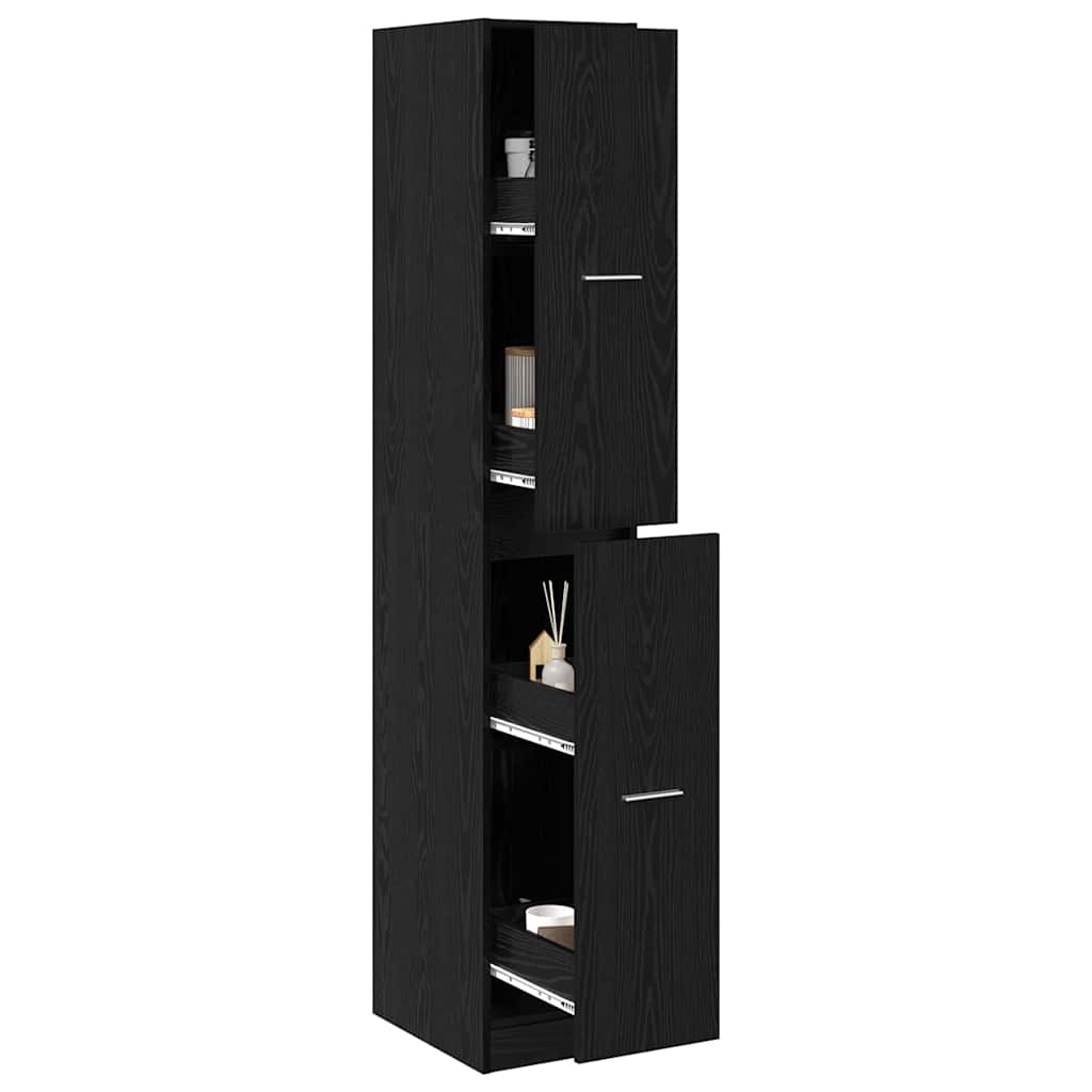 8721288457394_wbg-mo_en_hd_1 vidaXL Apothecary Cabinet Black oak 30 x 41 x 174.5 cm Engineered wood - Image 3