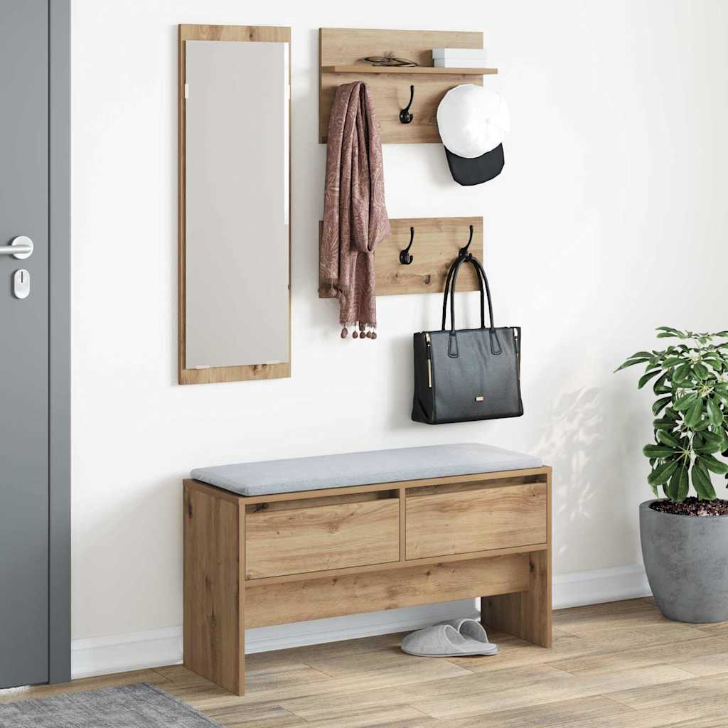 8721288519795_mo-im_en_hd_2 vidaXL Hallway Furniture Set 4 pcs Black oak 90 x 31 x 46.5 cm - Image 4
