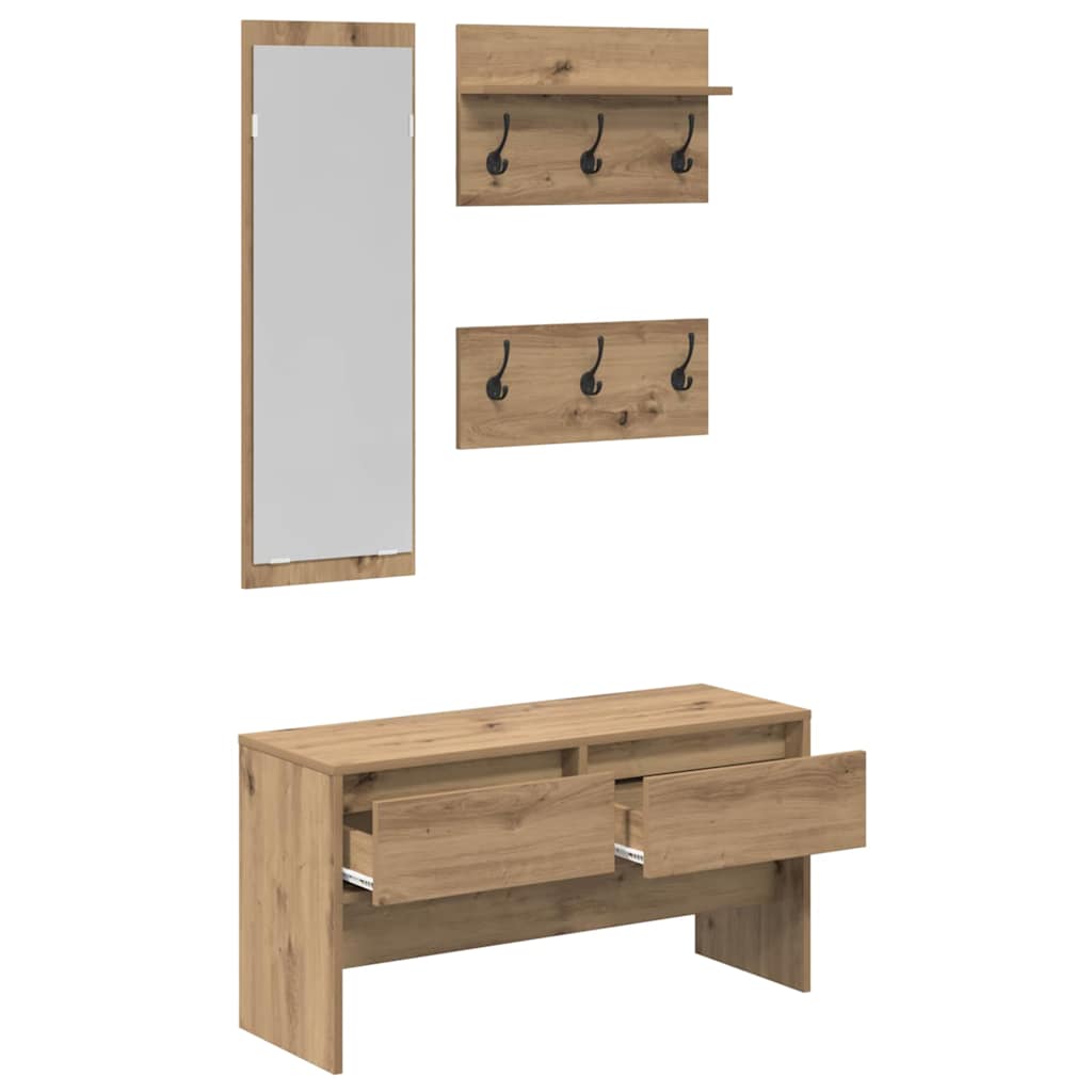 8721288519795_wbg-an_en_hd_1 vidaXL Hallway Furniture Set 4 pcs Black oak 90 x 31 x 46.5 cm - Image 5
