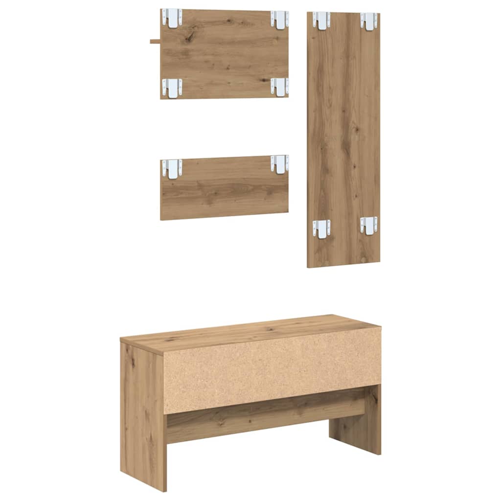 8721288519795_wbg-ba_en_hd_7 vidaXL Hallway Furniture Set 4 pcs Black oak 90 x 31 x 46.5 cm - Image 12