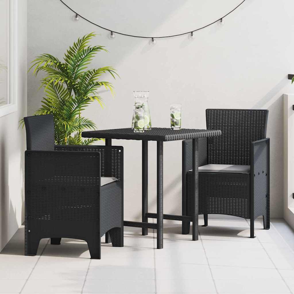 vidaXL Garden Chair 2 pcs Anthracite 53 x 49 x 85 cm PP
