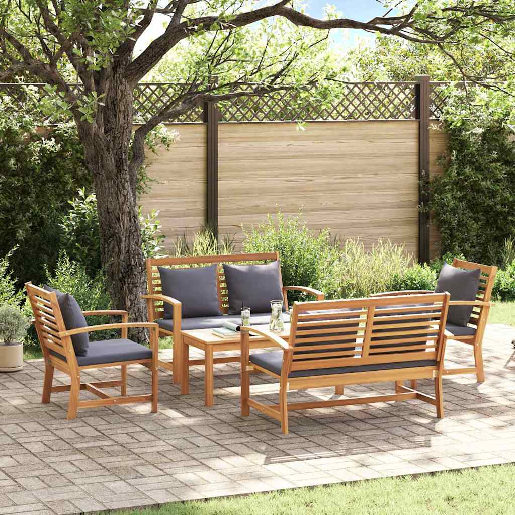 vidaXL Garden Sofa Set 5 pcs Natural Solid teak wood