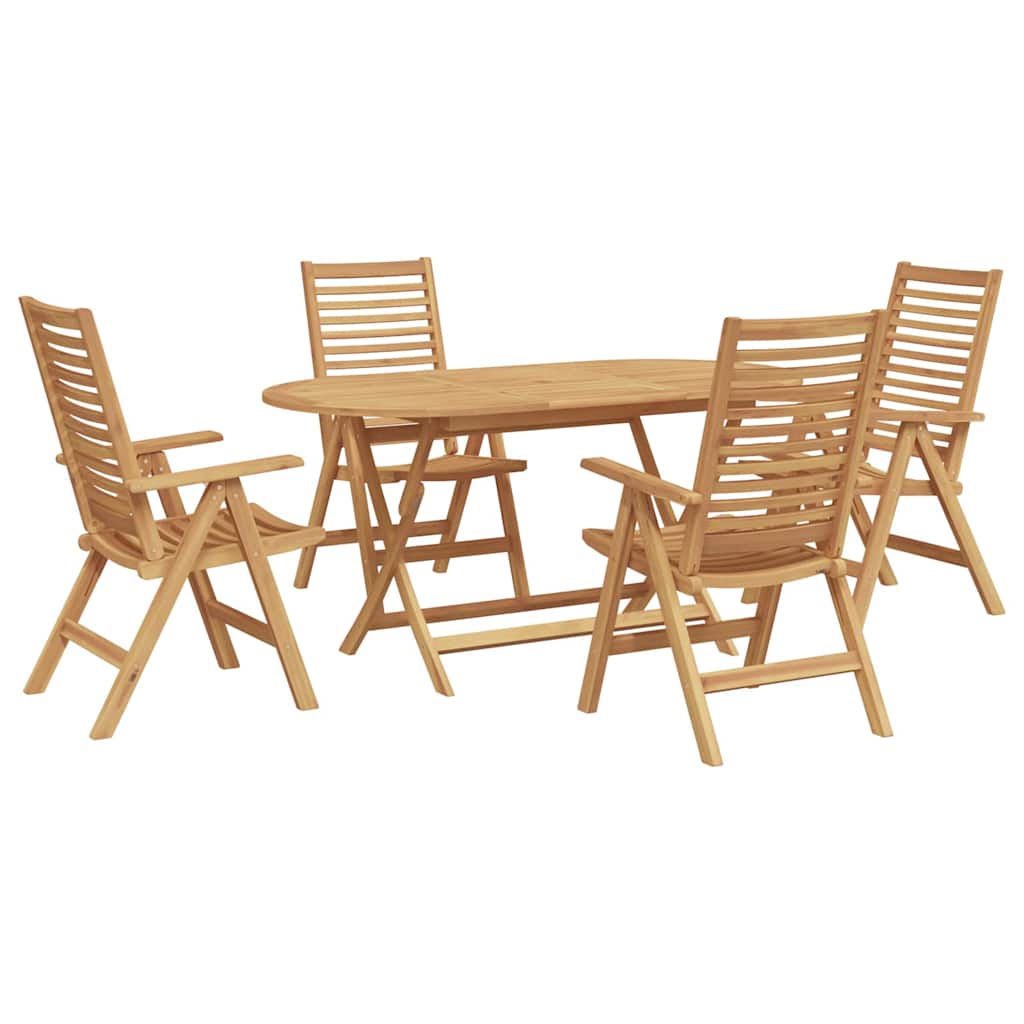 8721288584236_wbg-an-m_en_hd_3 vidaXL Garden Dining Set 5 pcs Brown Solid teak wood - Image 2