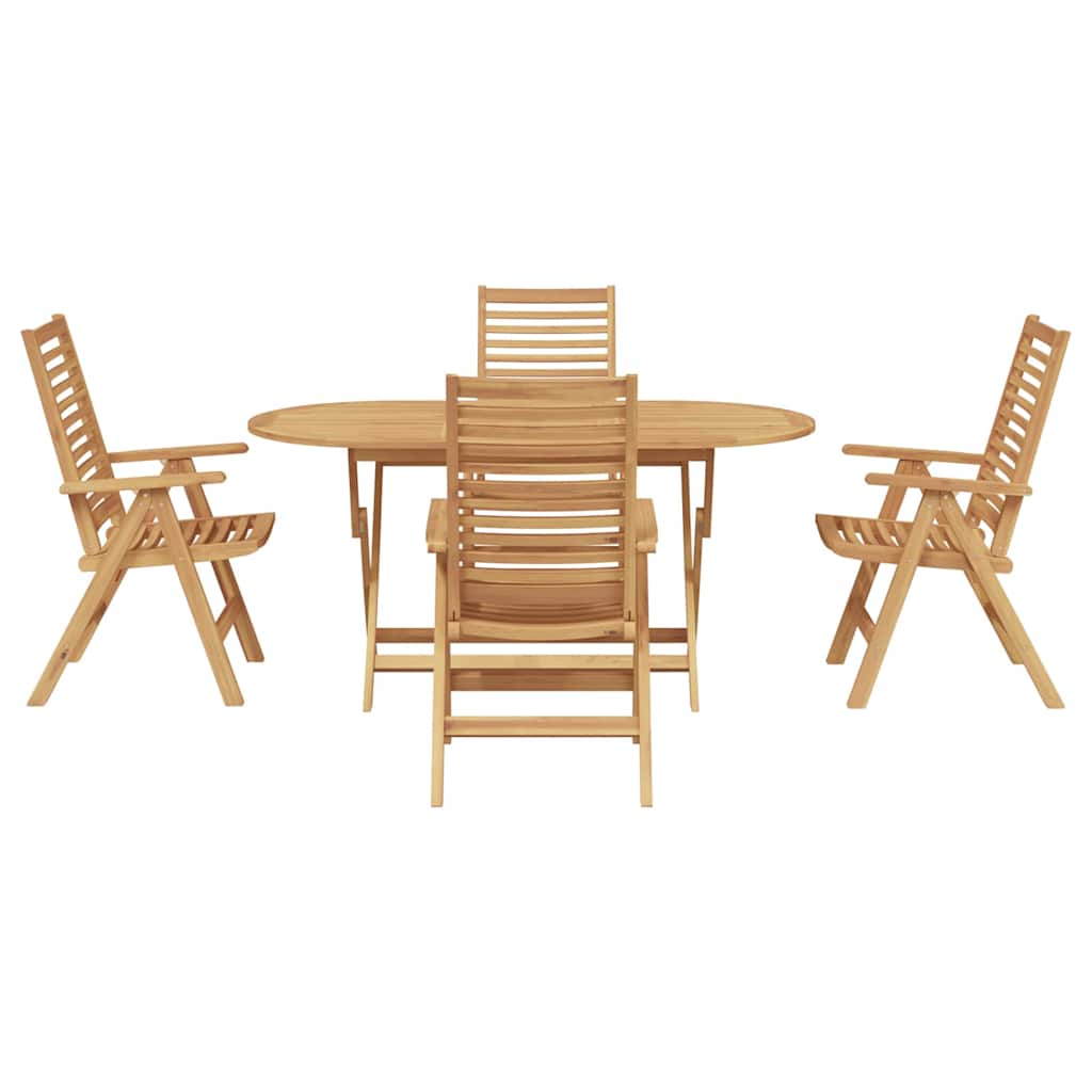 8721288584236_wbg-fr_en_hd_4 vidaXL Garden Dining Set 5 pcs Brown Solid teak wood - Image 7