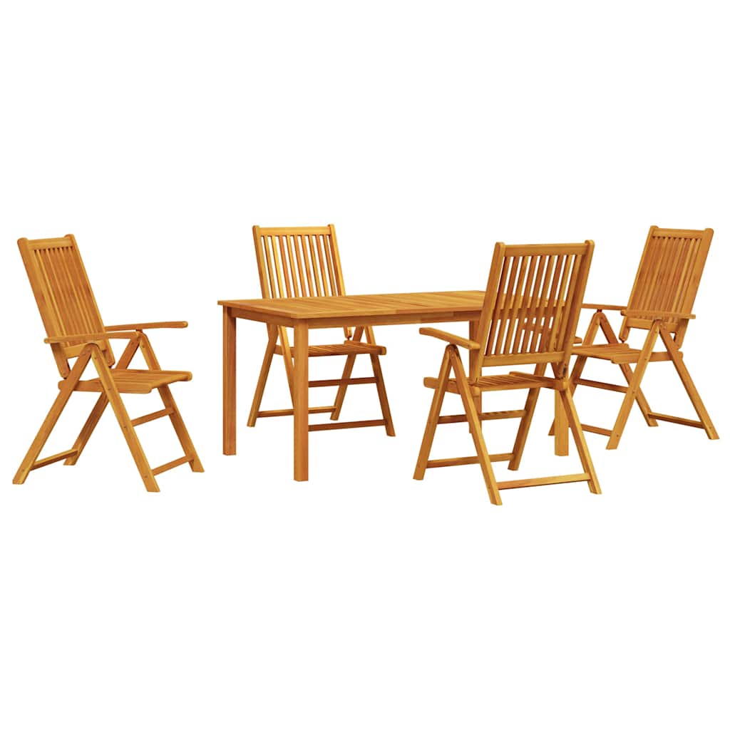8721288595348_wbg-an-m_en_hd_3 vidaXL Garden Dining Set Folding 5 pcs Brown Solid acacia wood - Image 2