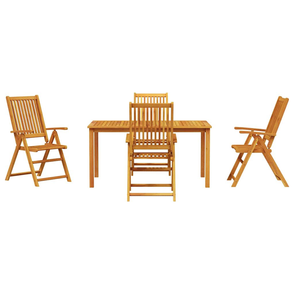 8721288595348_wbg-fr_en_hd_4 vidaXL Garden Dining Set Folding 5 pcs Brown Solid acacia wood - Image 7