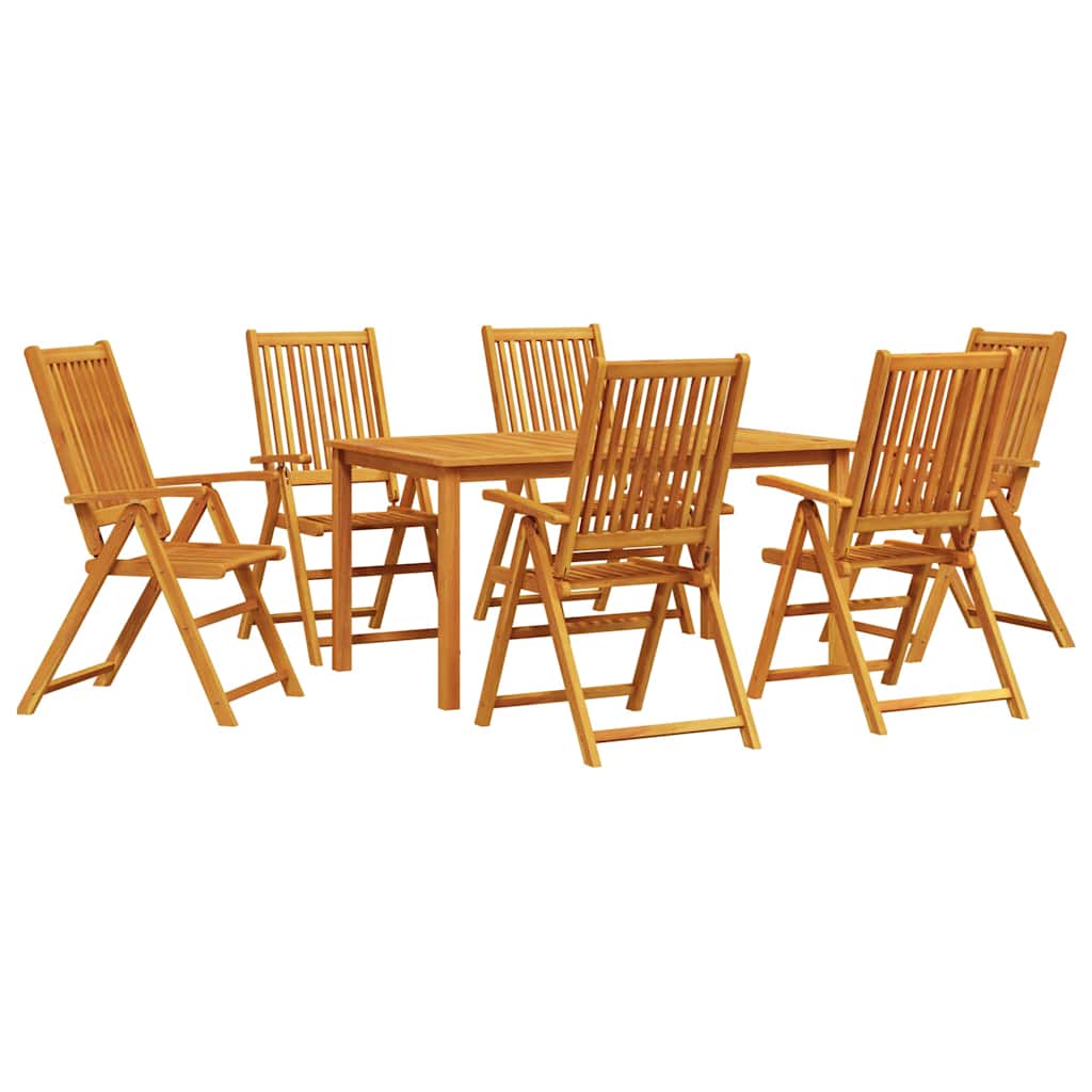 8721288595355_wbg-an-m_en_hd_3 vidaXL Garden Dining Set Folding 7 pcs Brown Solid acacia wood - Image 2
