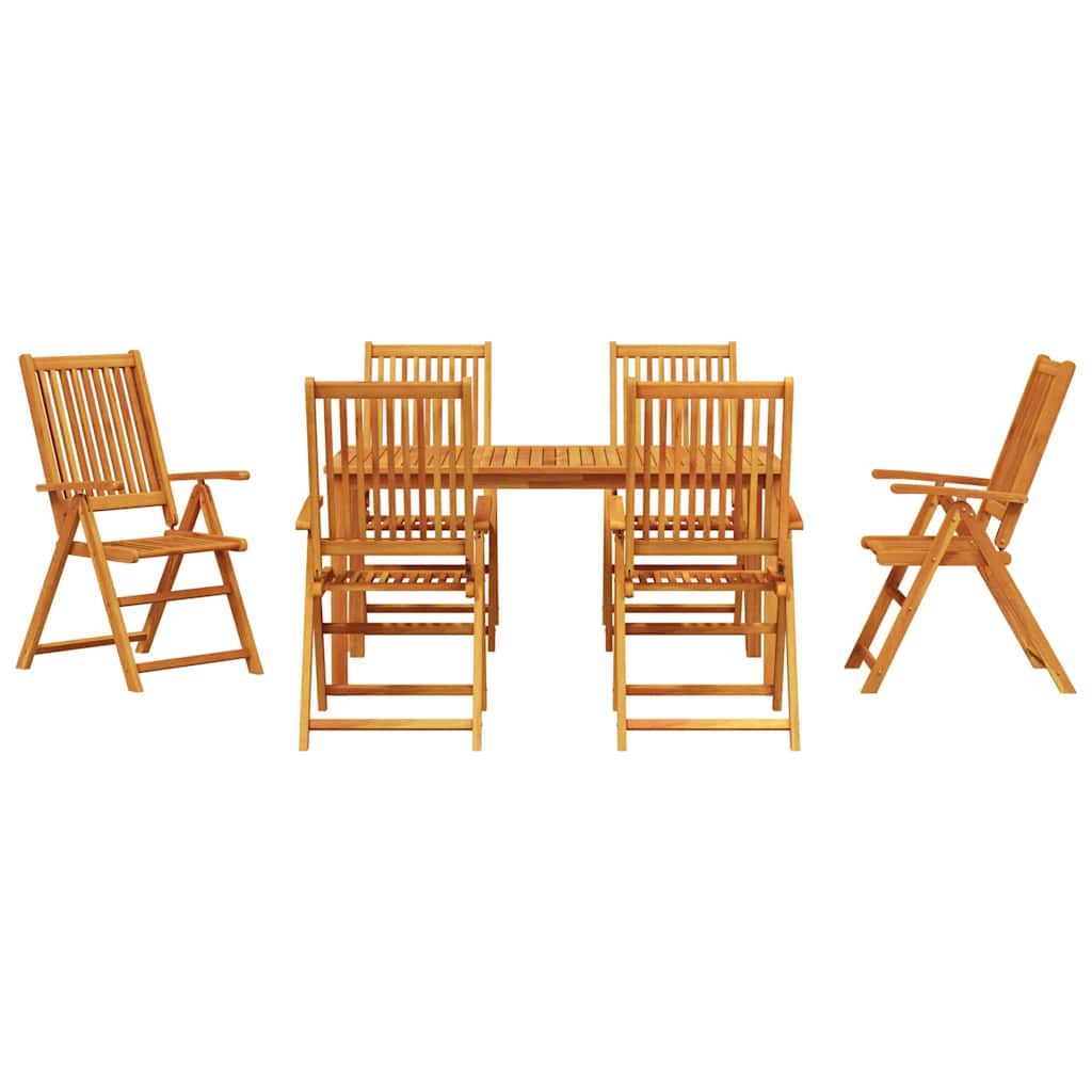 8721288595355_wbg-fr_en_hd_4 vidaXL Garden Dining Set Folding 7 pcs Brown Solid acacia wood - Image 7