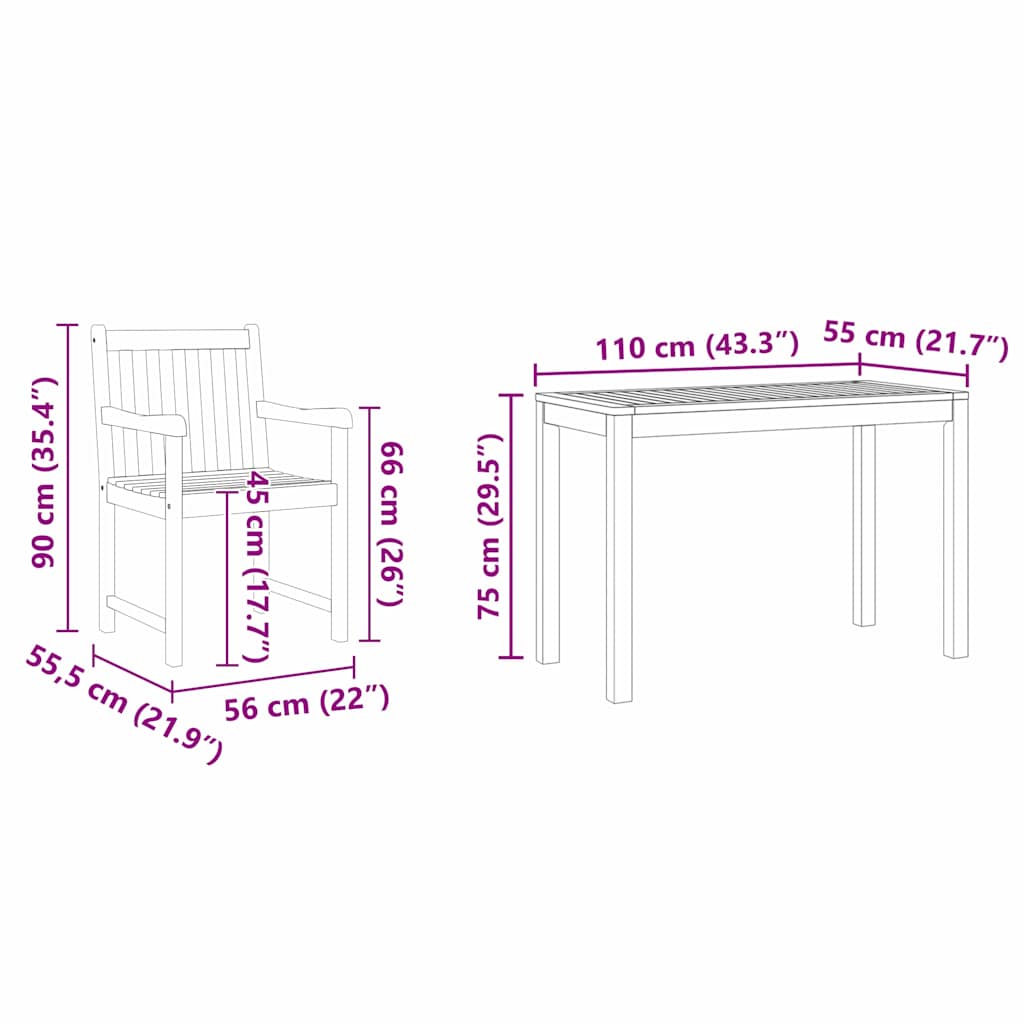 8721288595515_wbg-siz_en_hd_1 vidaXL Garden Dining Set 3 pcs Brown Solid acacia wood - Image 12
