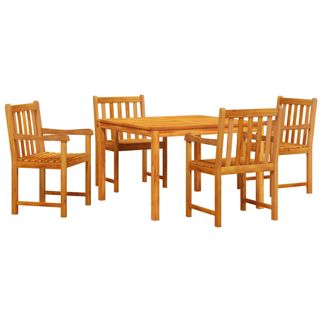 8721288595614_wbg-an-m_en_hd_3 vidaXL Garden Dining Set 5 pcs Brown Solid Acacia wood - Image 2