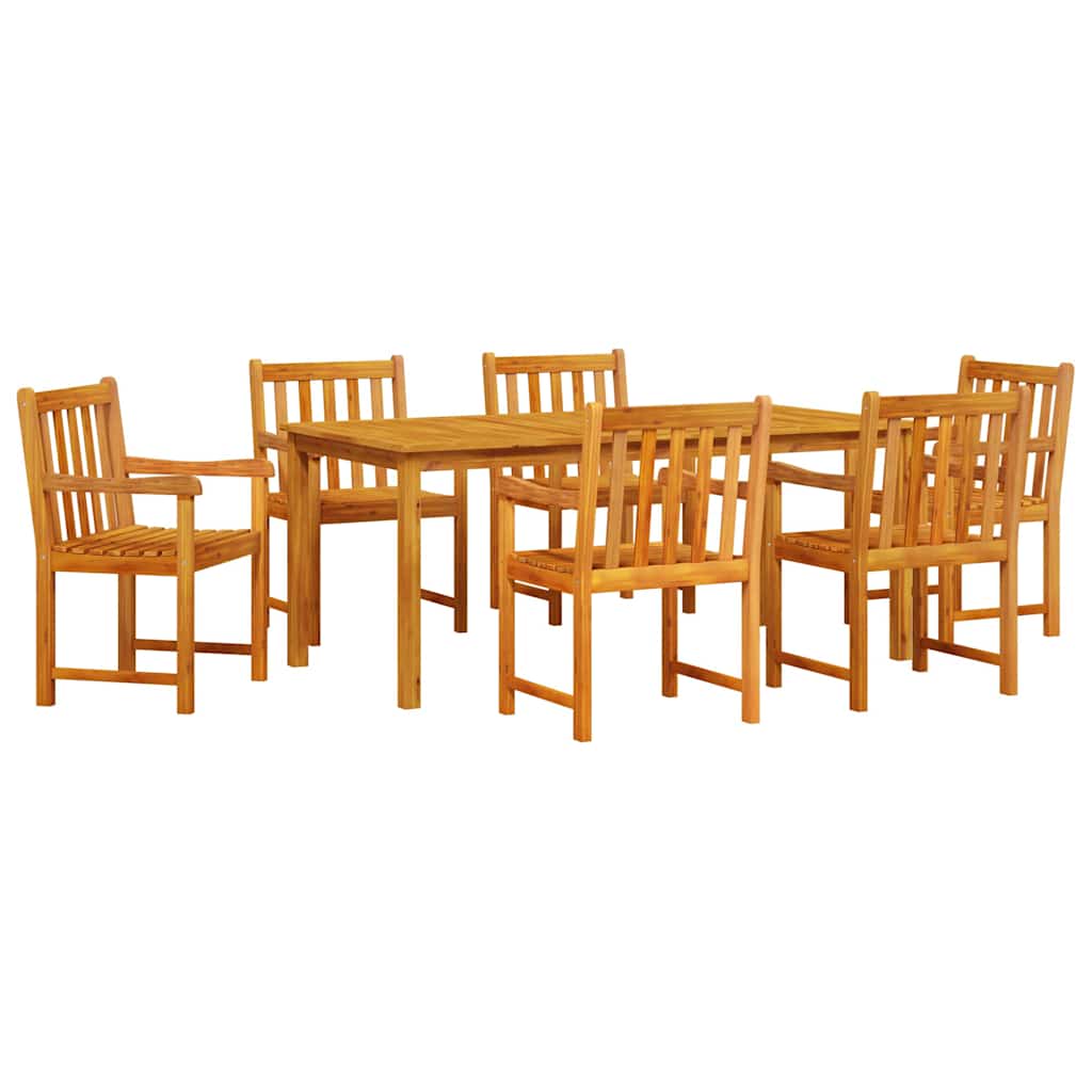 8721288595621_wbg-an-m_en_hd_3 vidaXL Garden Dining Set 7 pcs Brown Solid acacia wood - Image 2