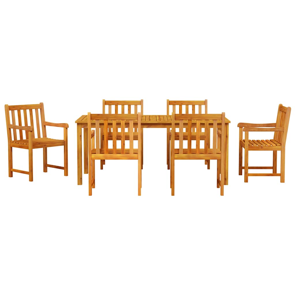 8721288595621_wbg-fr_en_hd_4 vidaXL Garden Dining Set 7 pcs Brown Solid acacia wood - Image 7