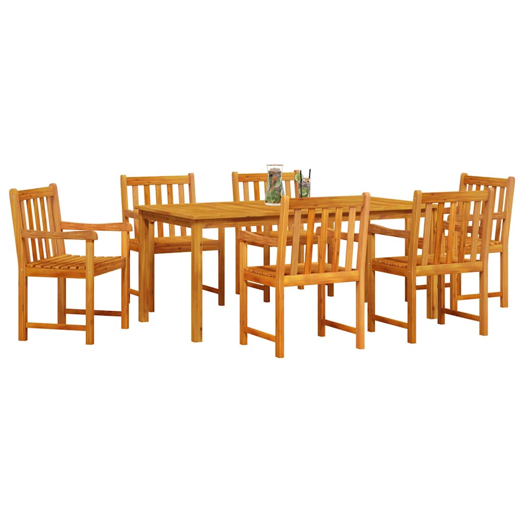 8721288595621_wbg-mo_en_hd_1 vidaXL Garden Dining Set 7 pcs Brown Solid acacia wood - Image 3