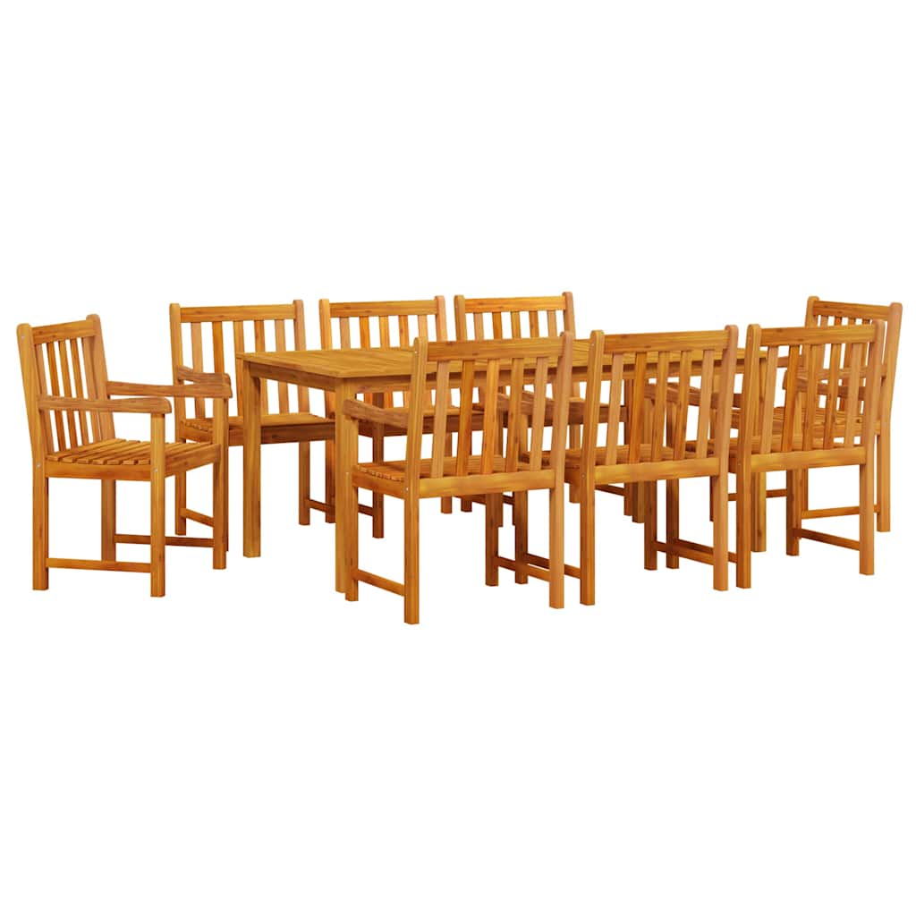 8721288595638_wbg-an-m_en_hd_3 vidaXL Garden Dining Set 9 pcs Brown Solid acacia wood - Image 2