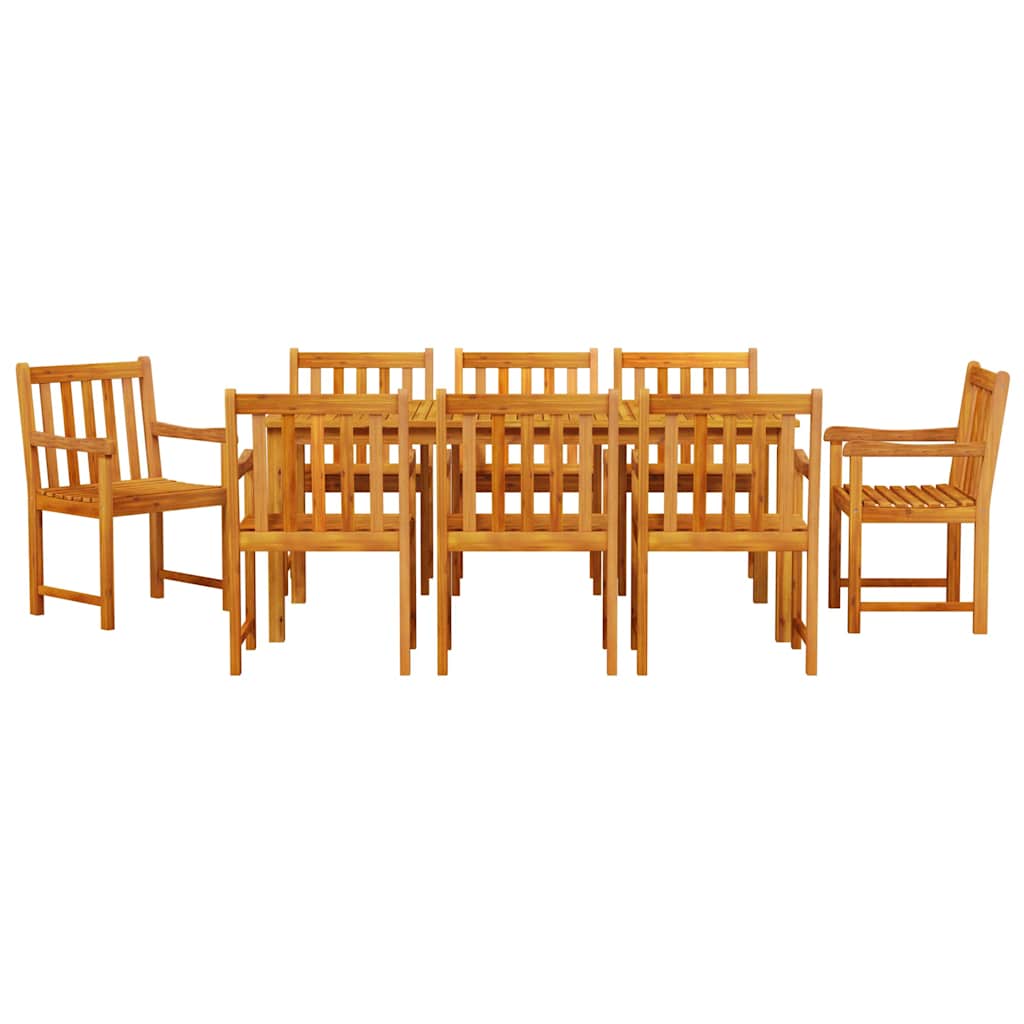 8721288595638_wbg-fr_en_hd_4 vidaXL Garden Dining Set 9 pcs Brown Solid acacia wood - Image 7