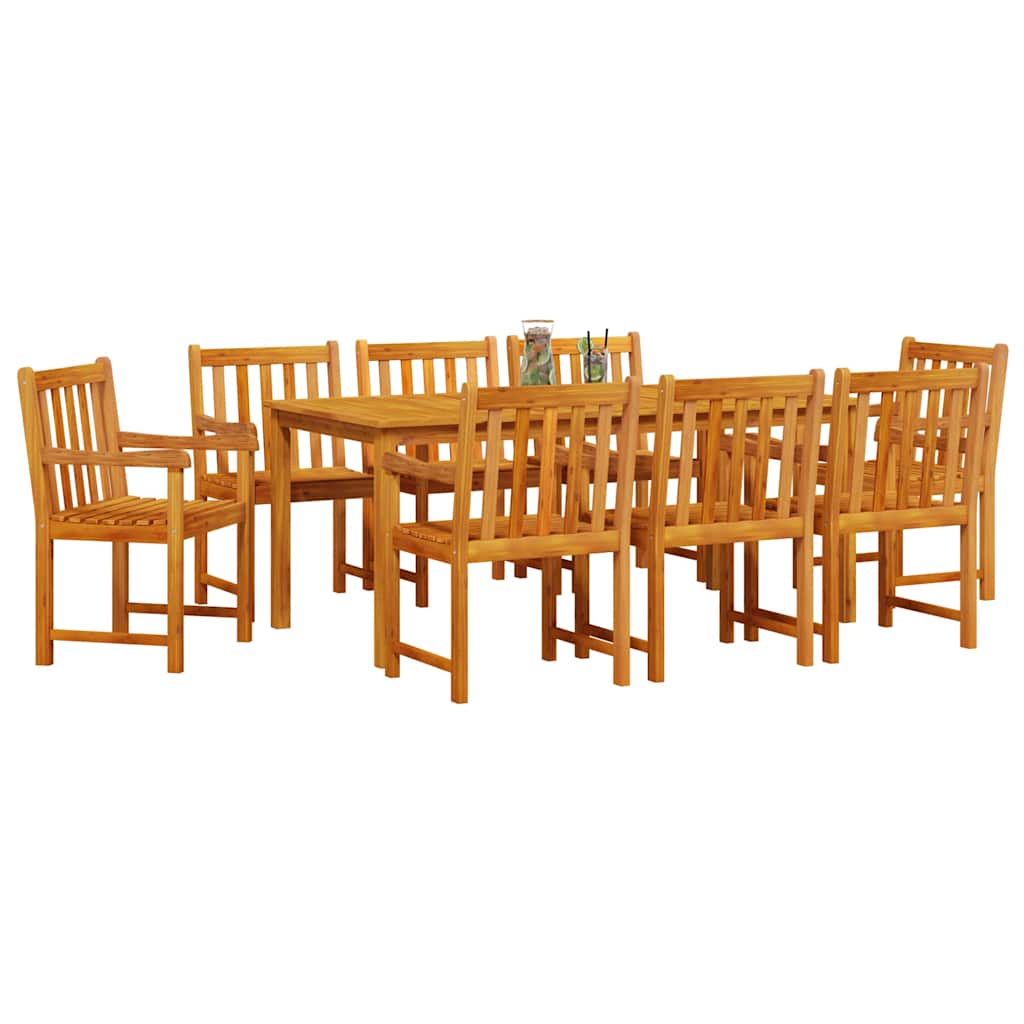 8721288595638_wbg-mo_en_hd_1 vidaXL Garden Dining Set 9 pcs Brown Solid acacia wood - Image 3
