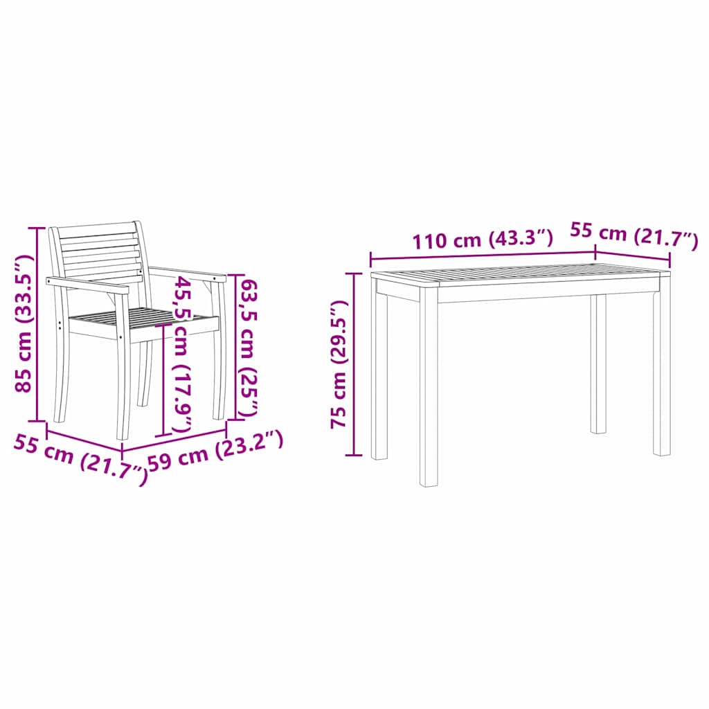 8721288595775_wbg-siz_en_hd_1 vidaXL Garden Dining Set 3 pcs Brown Solid Acacia wood - Image 10