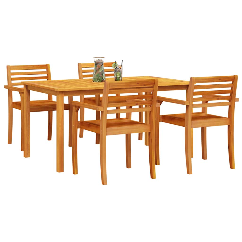 8721288595805_wbg-mo_en_hd_1 vidaXL Garden Dining Set 5 pcs Brown Solid acacia wood - Image 3