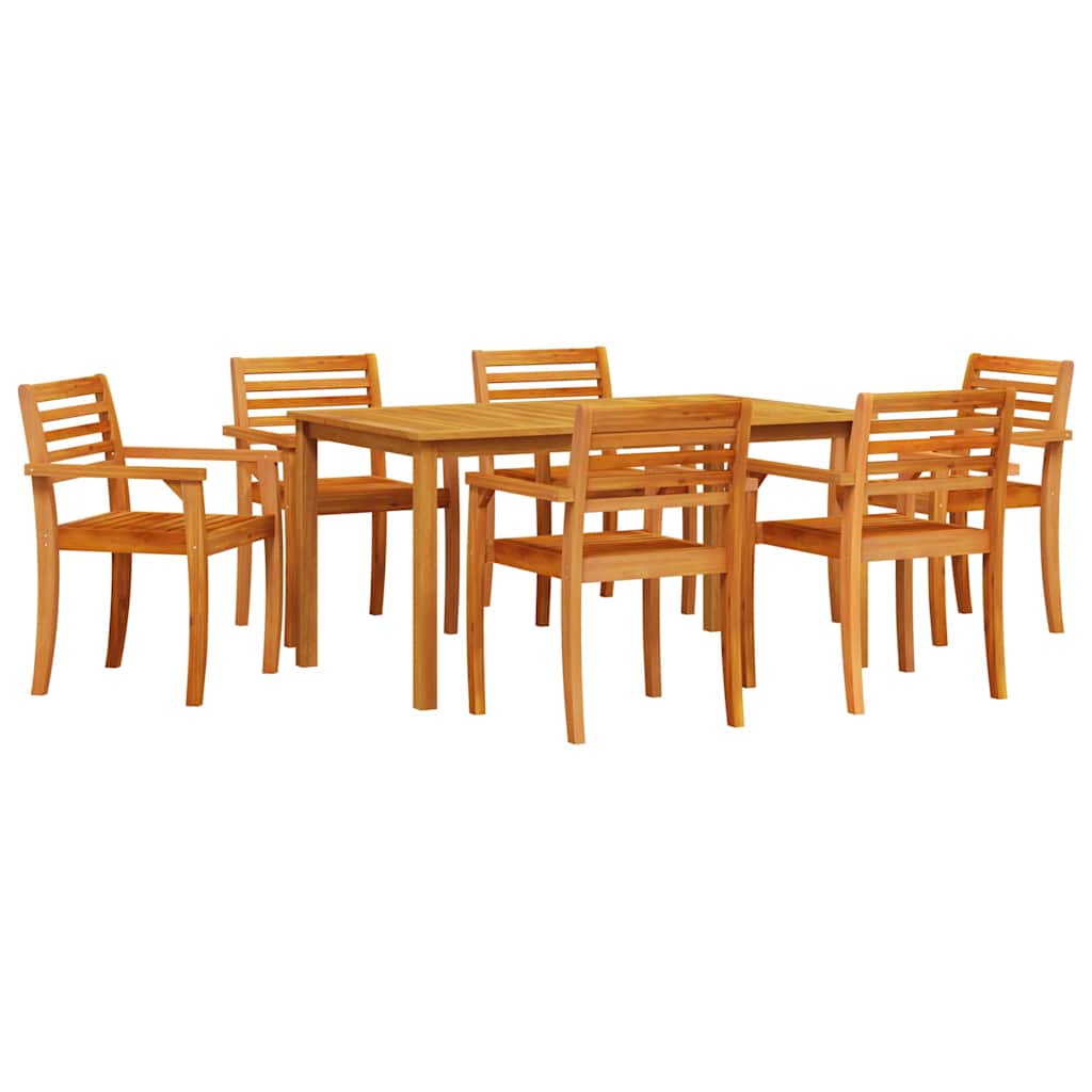 8721288595812_wbg-an-m_en_hd_3 vidaXL Garden Dining Set 7 pcs Brown Solid acacia wood - Image 2