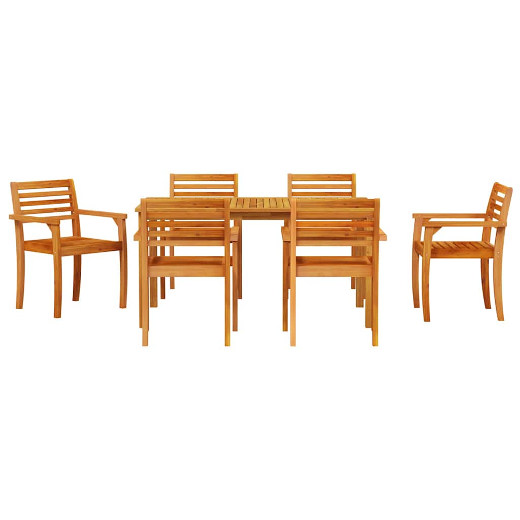 8721288595812_wbg-fr_en_hd_4 vidaXL Garden Dining Set 7 pcs Brown Solid acacia wood - Image 7
