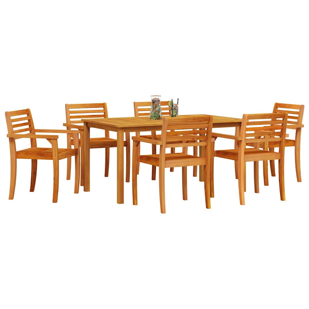 8721288595812_wbg-mo_en_hd_1 vidaXL Garden Dining Set 7 pcs Brown Solid acacia wood - Image 3