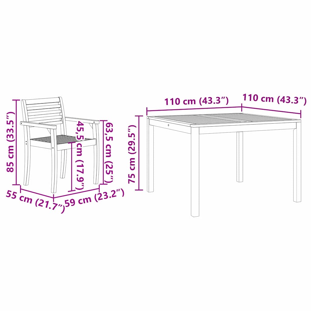 8721288595867_wbg-siz_en_hd_1 vidaXL Garden Dining Set 3 pcs Brown Solid acacia wood - Image 10
