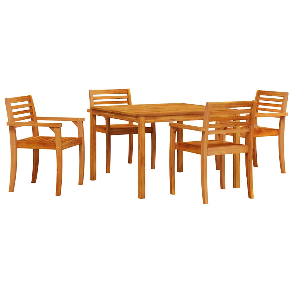 8721288595874_wbg-an-m_en_hd_3 vidaXL Garden Dining Set 5 pcs Brown Solid acacia wood - Image 2