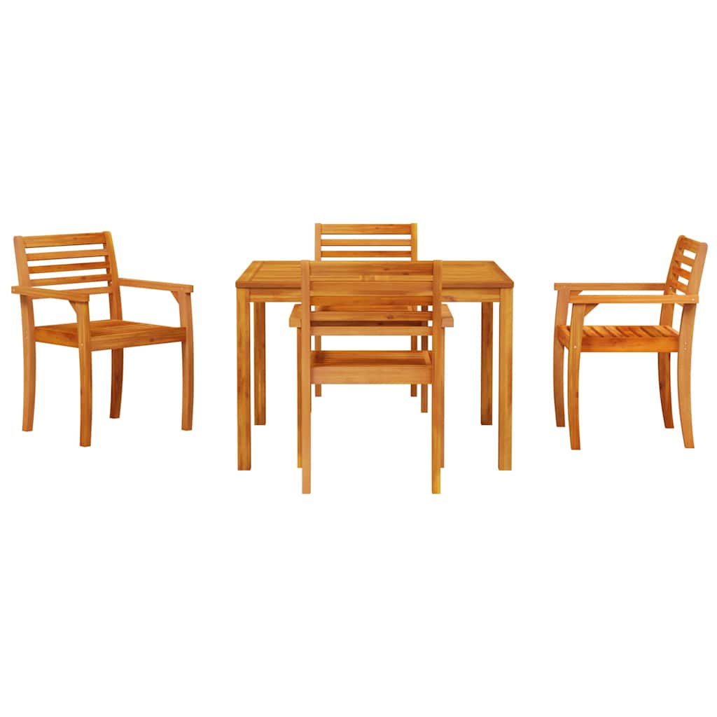 8721288595874_wbg-fr_en_hd_4 vidaXL Garden Dining Set 5 pcs Brown Solid acacia wood - Image 7