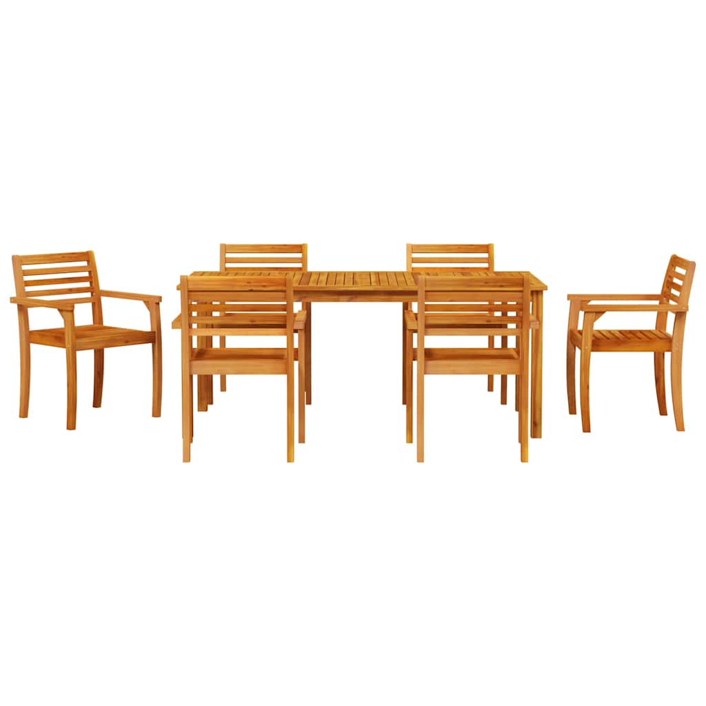 8721288595881_wbg-fr_en_hd_4 vidaXL Garden Dining Set 7 pcs Brown Solid acacia wood - Image 7