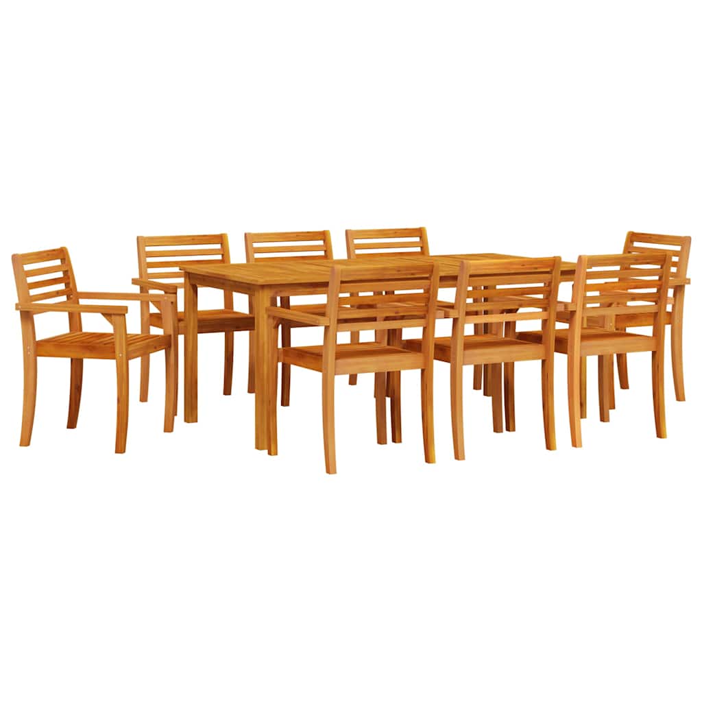 8721288595898_wbg-an-m_en_hd_3 vidaXL Garden Dining Set 9 pcs Brown Solid acacia wood - Image 2