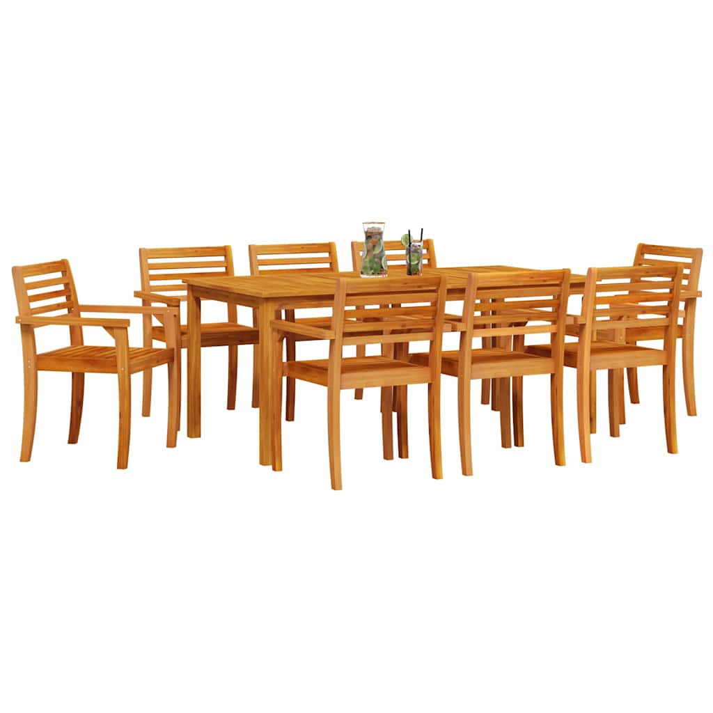 8721288595898_wbg-mo_en_hd_1 vidaXL Garden Dining Set 9 pcs Brown Solid acacia wood - Image 3