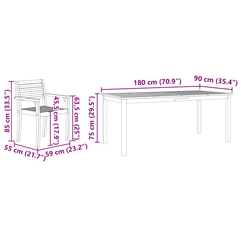 8721288595898_wbg-siz_en_hd_1 vidaXL Garden Dining Set 9 pcs Brown Solid acacia wood - Image 12