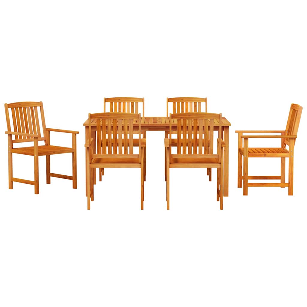 8721288595935_wbg-fr_en_hd_4 vidaXL Garden Dining Set 7 pcs Brown Solid acacia wood - Image 7