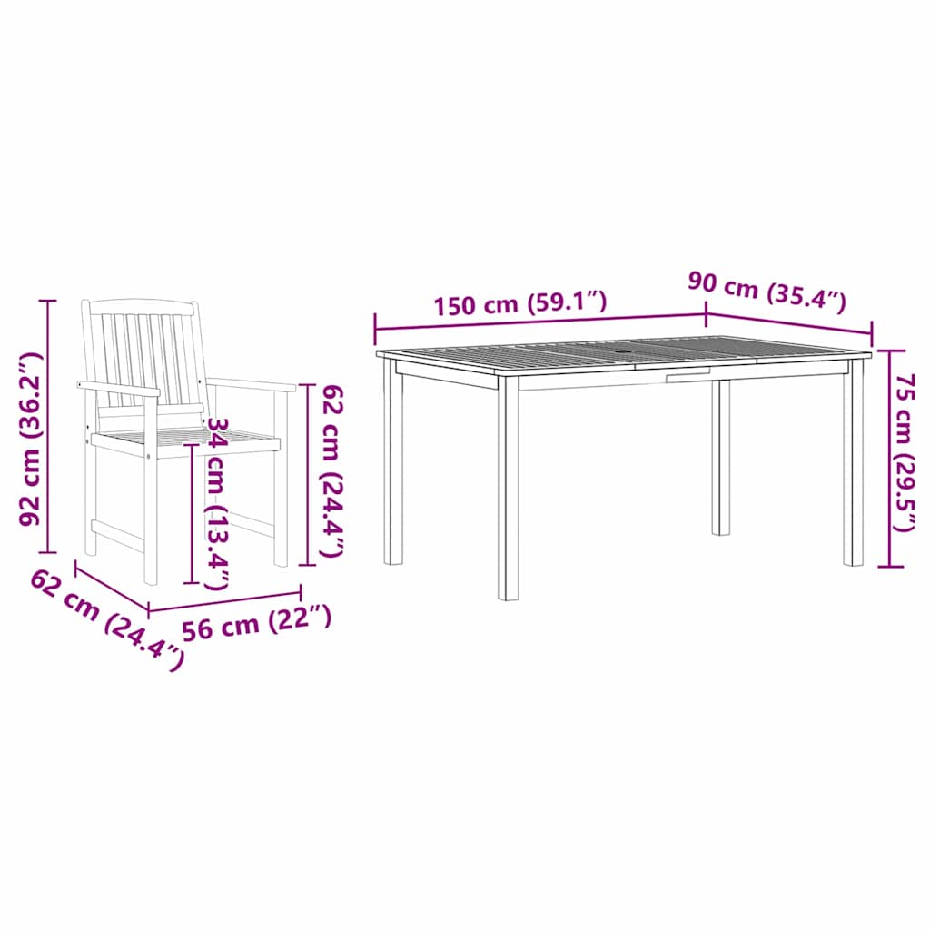 8721288595935_wbg-siz_en_hd_1 vidaXL Garden Dining Set 7 pcs Brown Solid acacia wood - Image 12