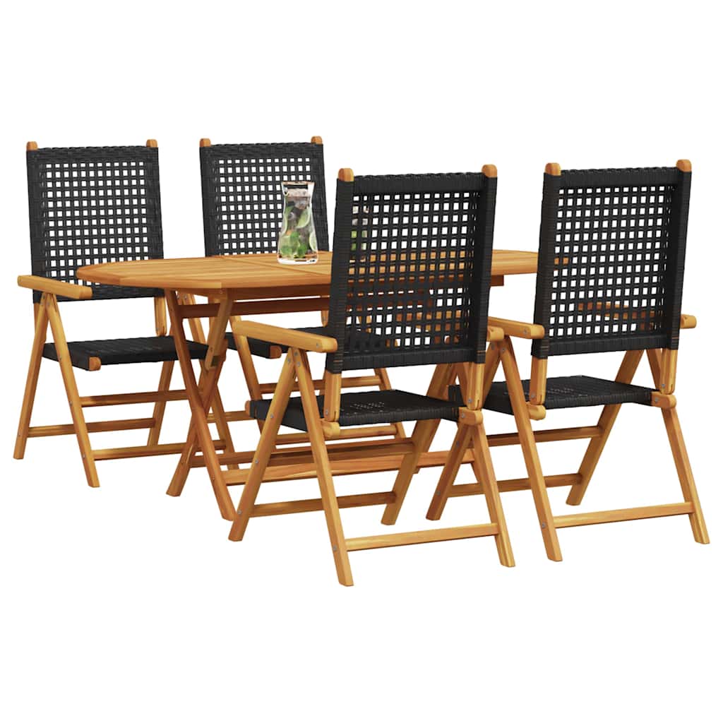 8721288596444_wbg-mo_en_hd_1 vidaXL Garden Dining Set 5 pcs Black Solid acacia wood and poly rattan - Image 3