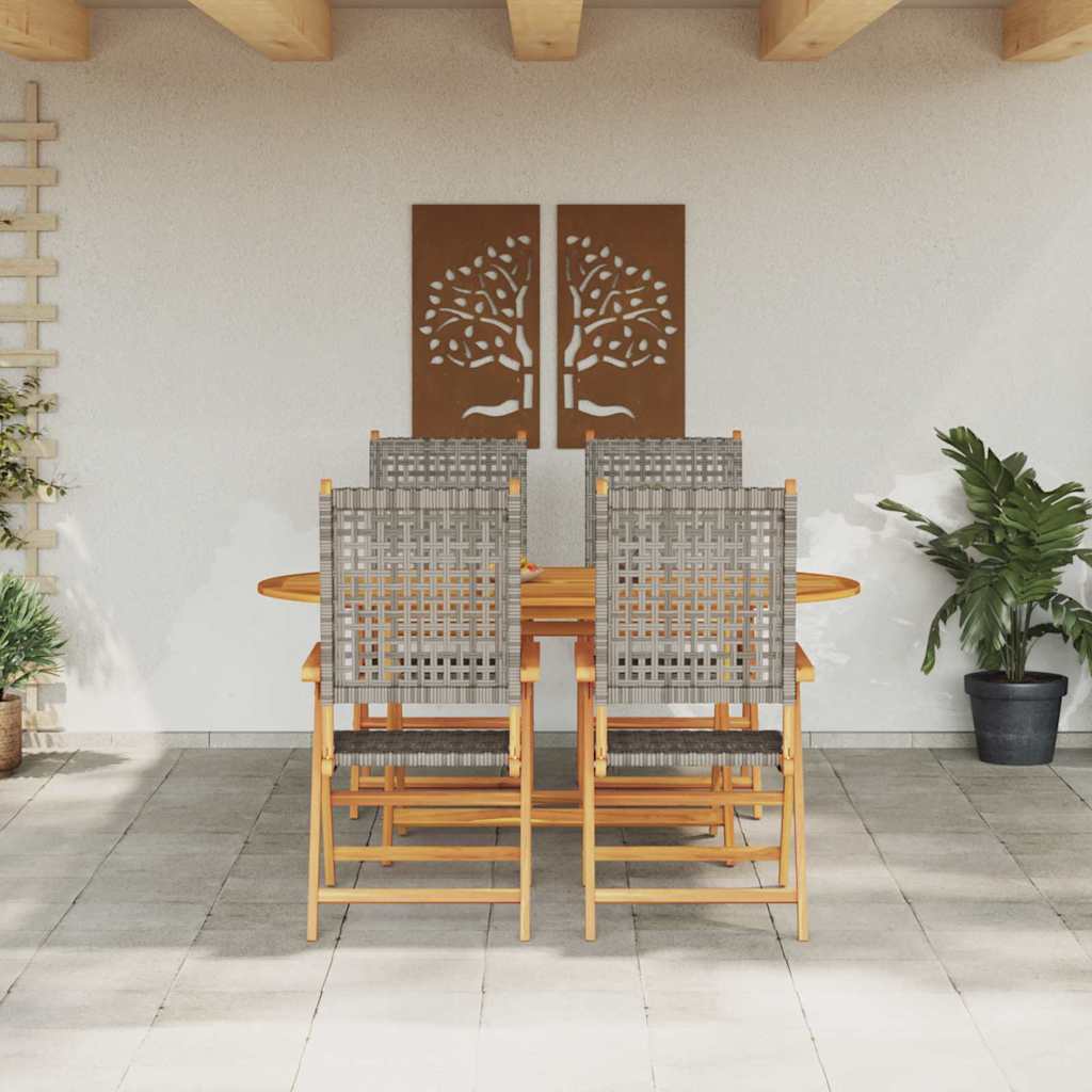 8721288596468_mo-im_en_hd_2 vidaXL Garden Dining Set 5 pcs Grey Solid acacia wood and poly rattan - Image 4