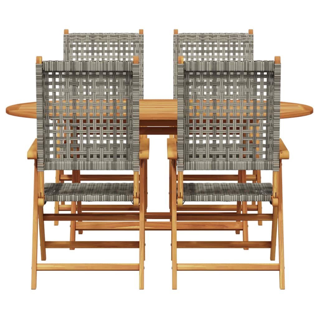 8721288596468_wbg-fr_en_hd_3 vidaXL Garden Dining Set 5 pcs Grey Solid acacia wood and poly rattan - Image 8