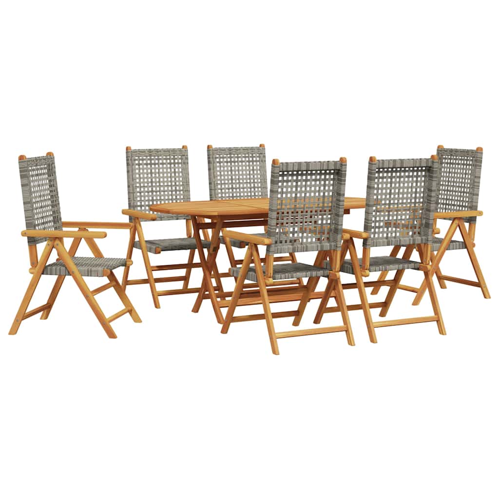 8721288596475_wbg-an-m_en_hd_2 vidaXL Garden Dining Set 7 pcs Grey Solid acacia wood and poly rattan - Image 2