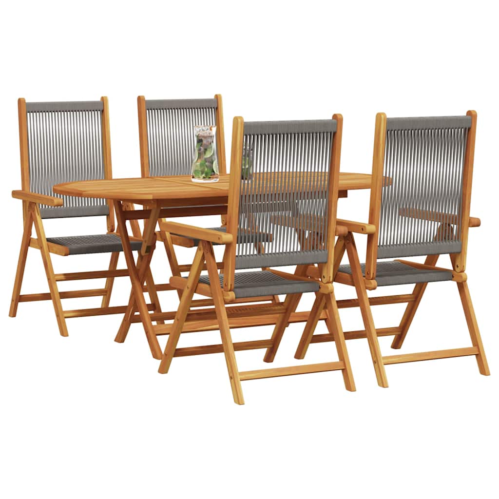 8721288596529_wbg-mo_en_hd_1 vidaXL Garden Dining Set 5 pcs Grey Solid acacia wood and poly rattan - Image 3
