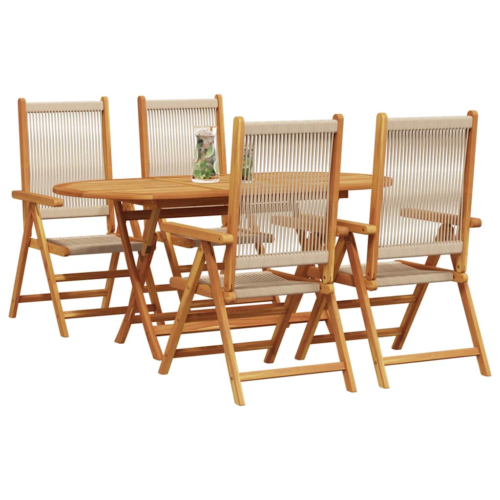 8721288596543_wbg-mo_en_hd_1 vidaXL Garden Dining Set 5 pcs Beige Solid acacia wood and poly rattan - Image 3