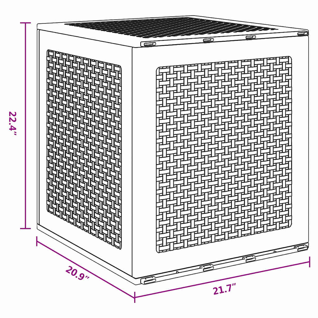 8721288596925_wbg-siz_en_hd_1 vidaXL Garden Storage Box Brown 55 x 53 x 57 cm Polypropylene - Image 10